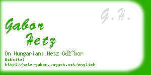 gabor hetz business card